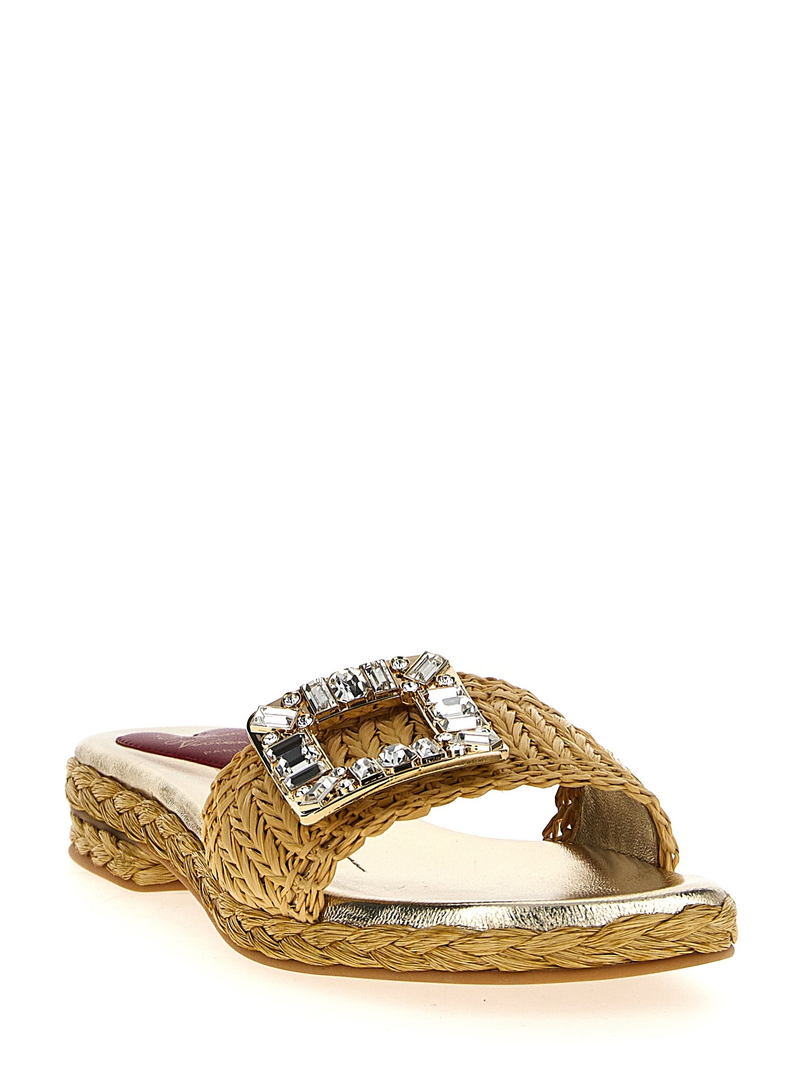 Roger Vivier Women Raffia Jewel Sandals ROGER VIVIER