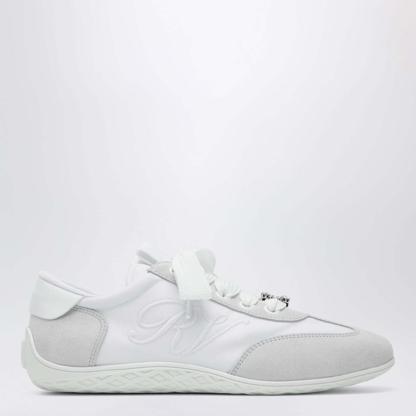 Roger Vivier Viv Low Sneakers In White Suede Women ROGER VIVIER