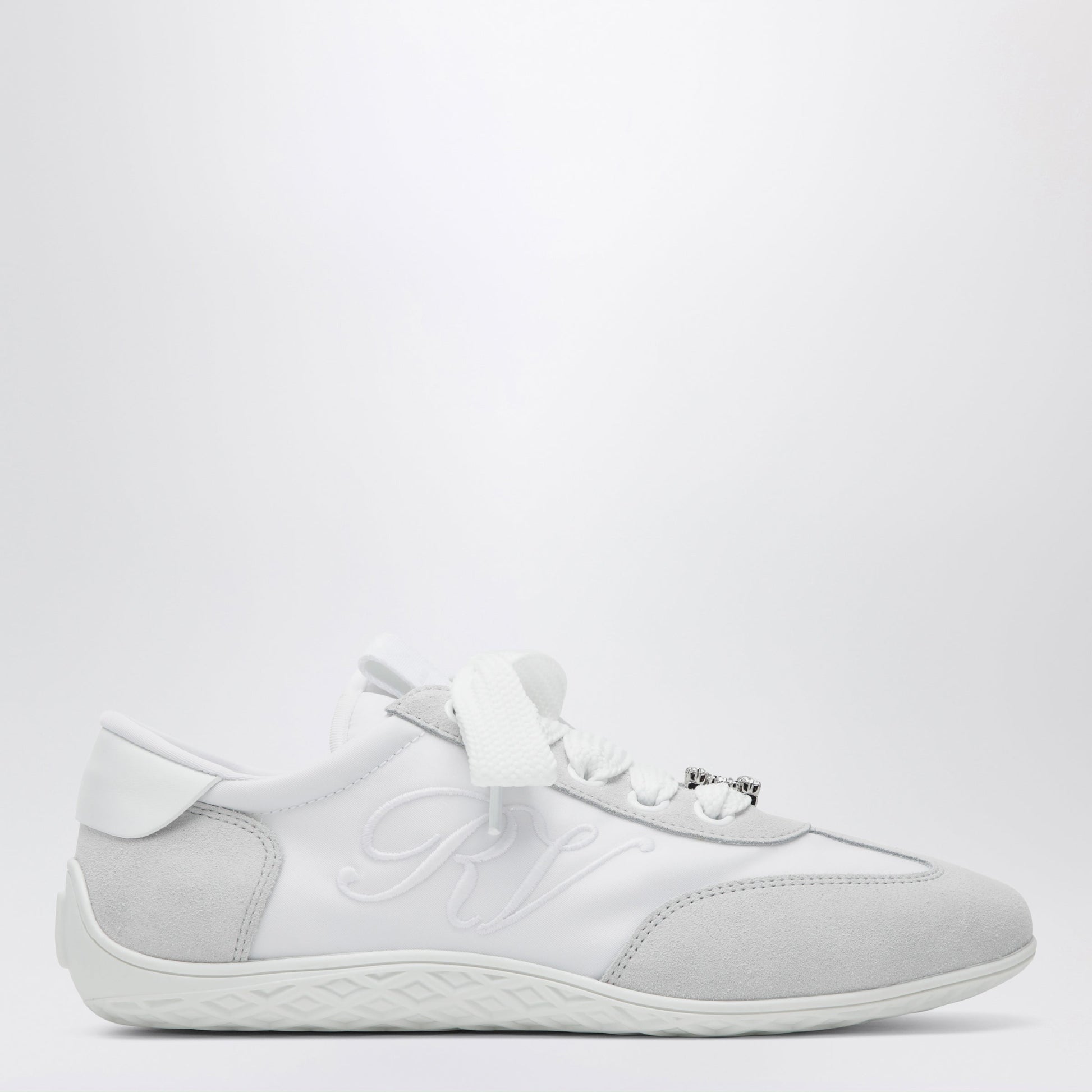 Roger Vivier Viv Low Sneakers In White Suede Women ROGER VIVIER