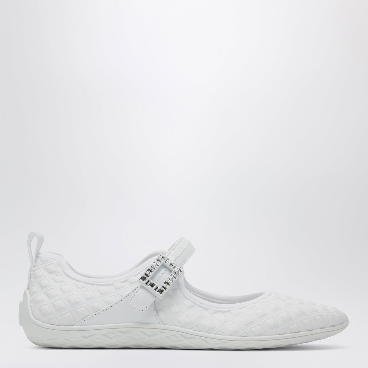 Roger Vivier Viv Low Ballerina Flats With Fabric Strap In White Women ROGER VIVIER
