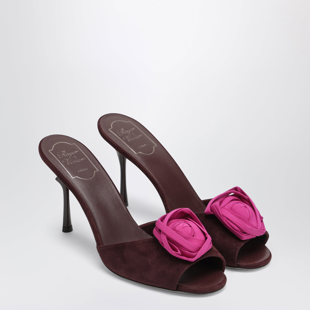 Roger Vivier Epine Rose 85 Suede Mules Women ROGER VIVIER
