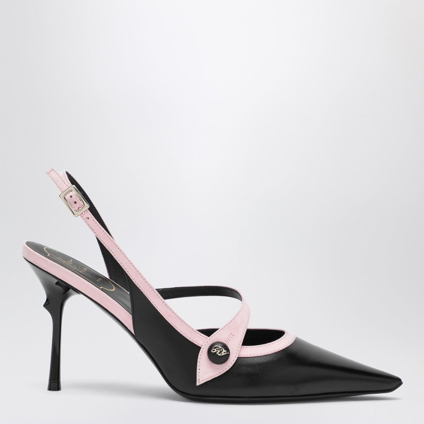 Roger Vivier Black/Pink Vivier Slingback Pumps Women ROGER VIVIER
