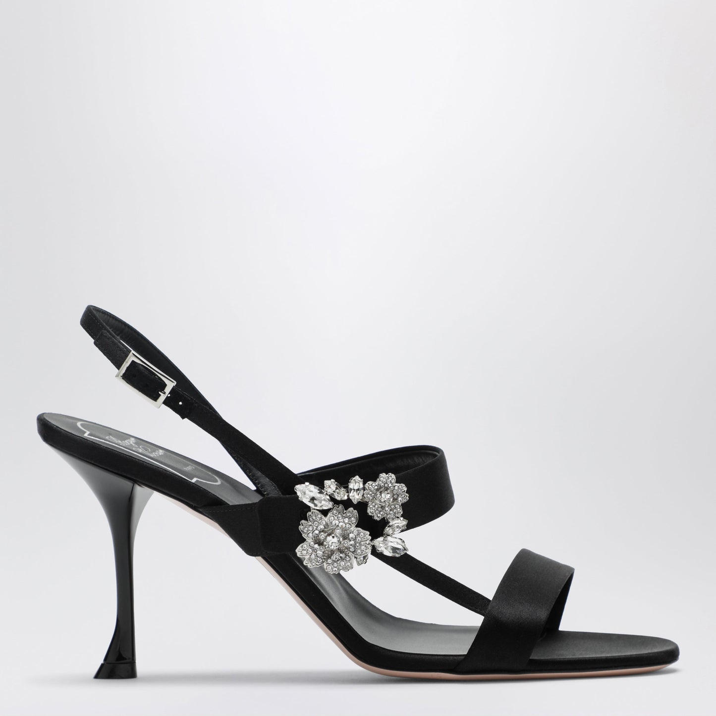 Roger Vivier Black Satin Efflorescence Sandals Women ROGER VIVIER