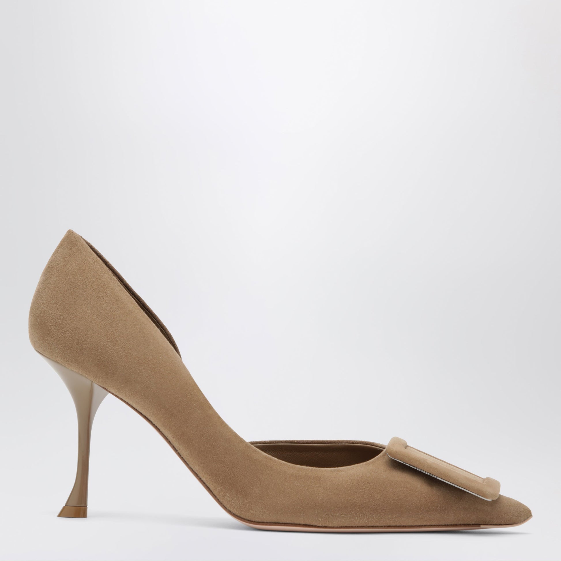 Roger Vivier Viv Ville Dorsay Suede Pumps In Tobacco Brown Women ROGER VIVIER