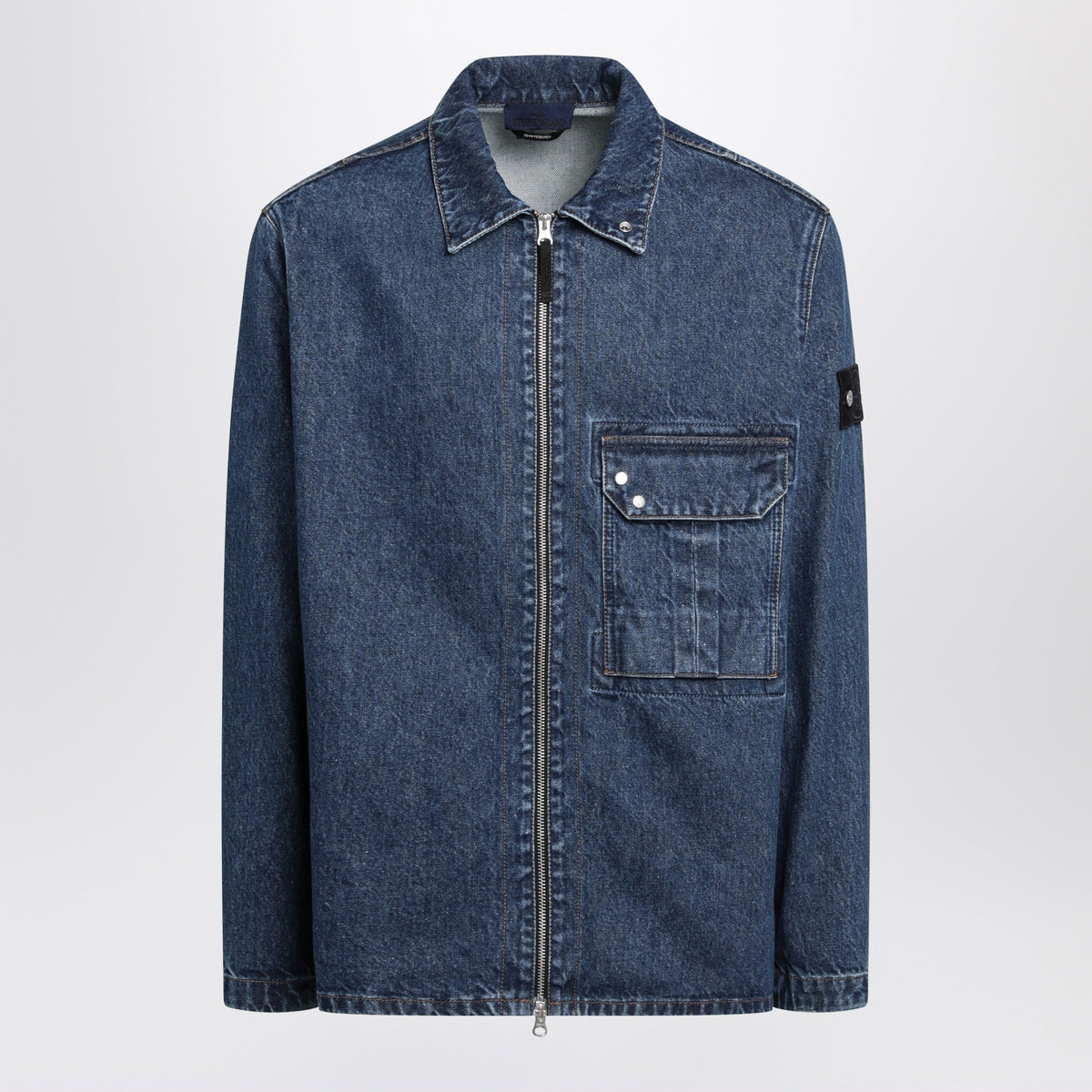 Stone Island Blue Light Bull Denim-Tc Overshirt Men STONE ISLAND