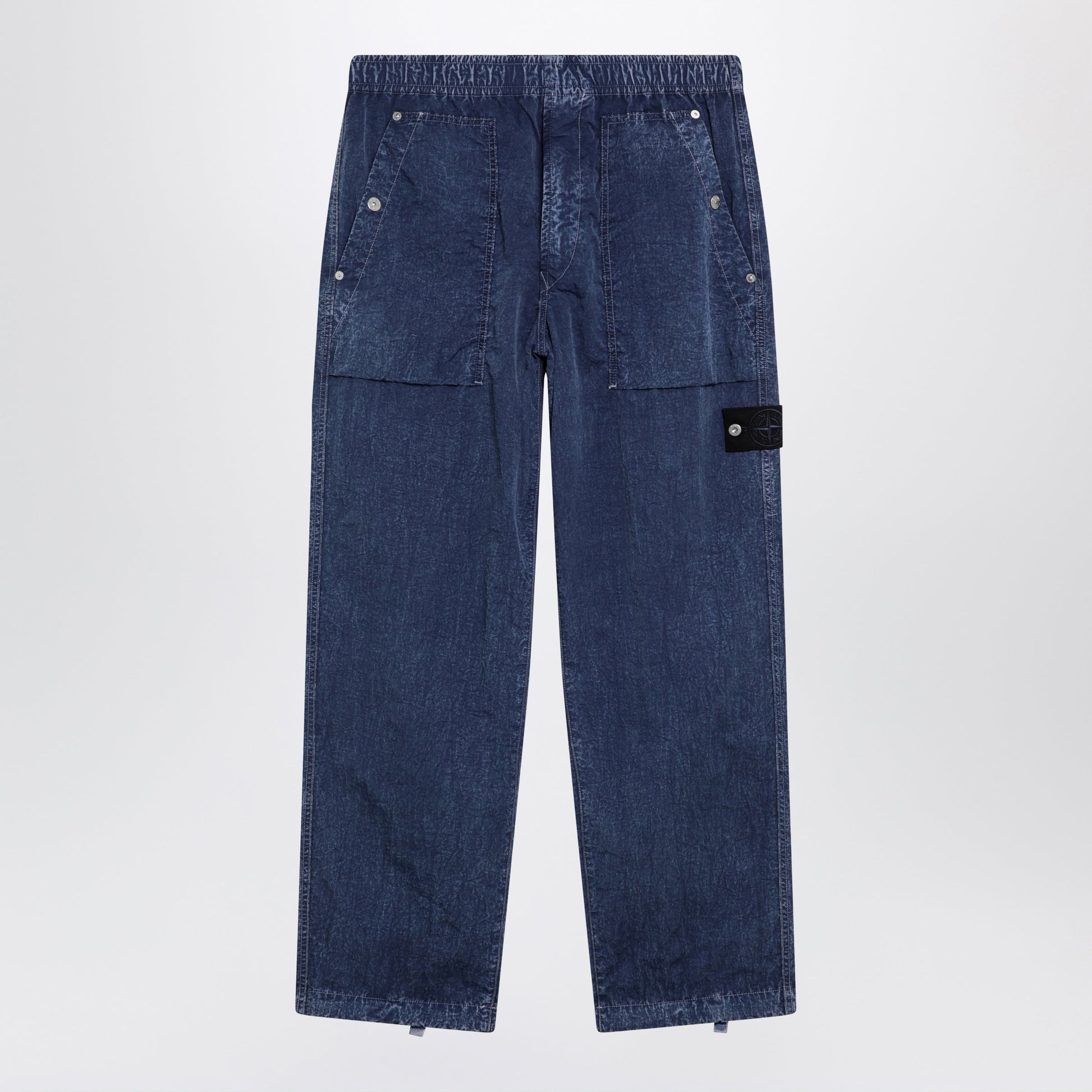 Stone Island Loose-Fit Fatigue Pants In Compact Nylon In Blue Men STONE ISLAND
