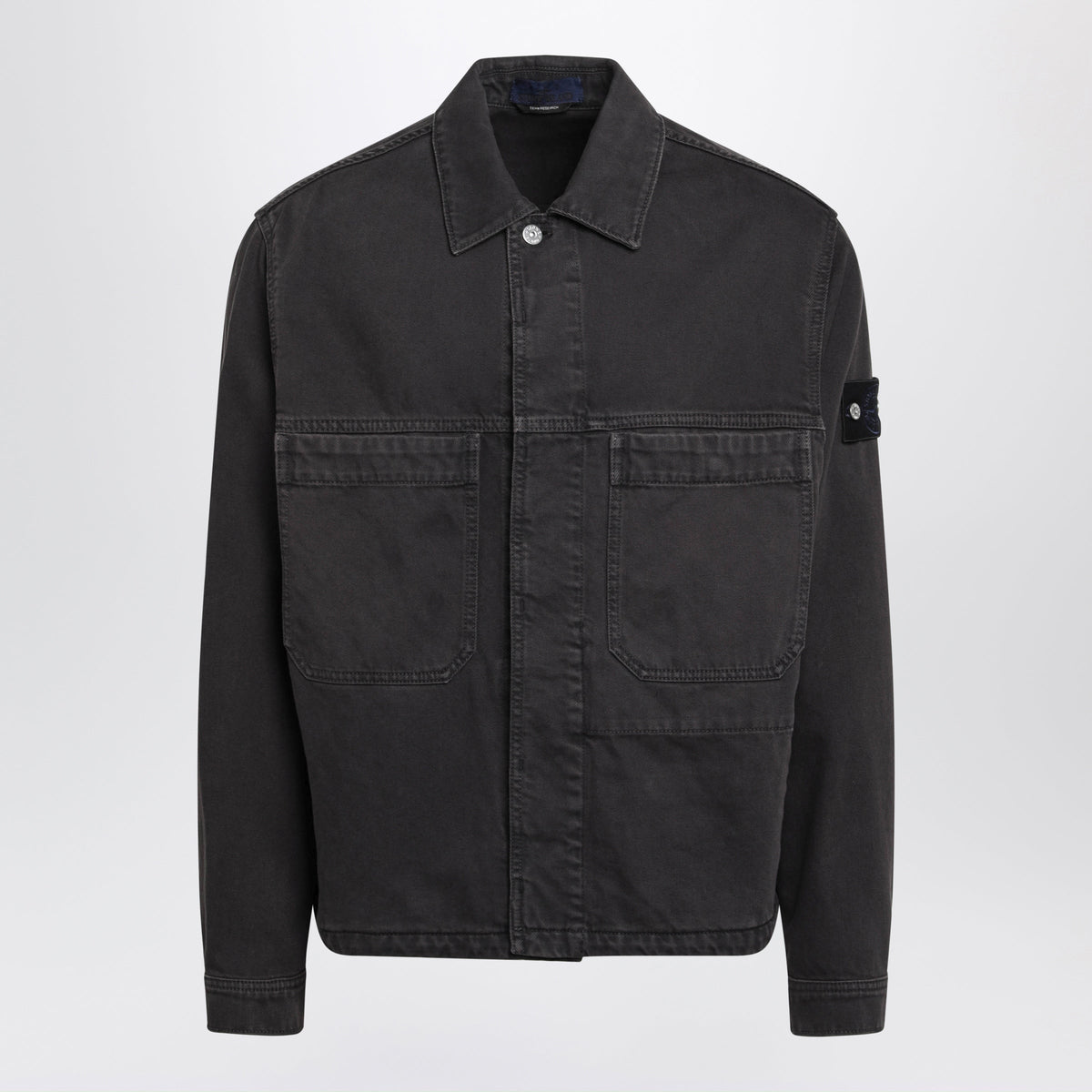 Stone Island Dark Burgundy Lightweight Denim Coach Jacket Men STONE ISLAND