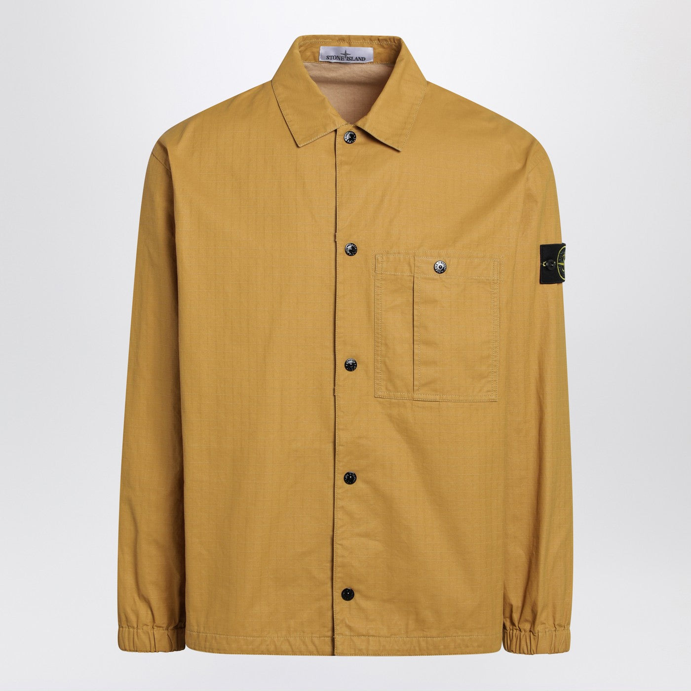 Stone Island Ochre Yellow Cotton Ripstop Shirt Jacket Men STONE ISLAND