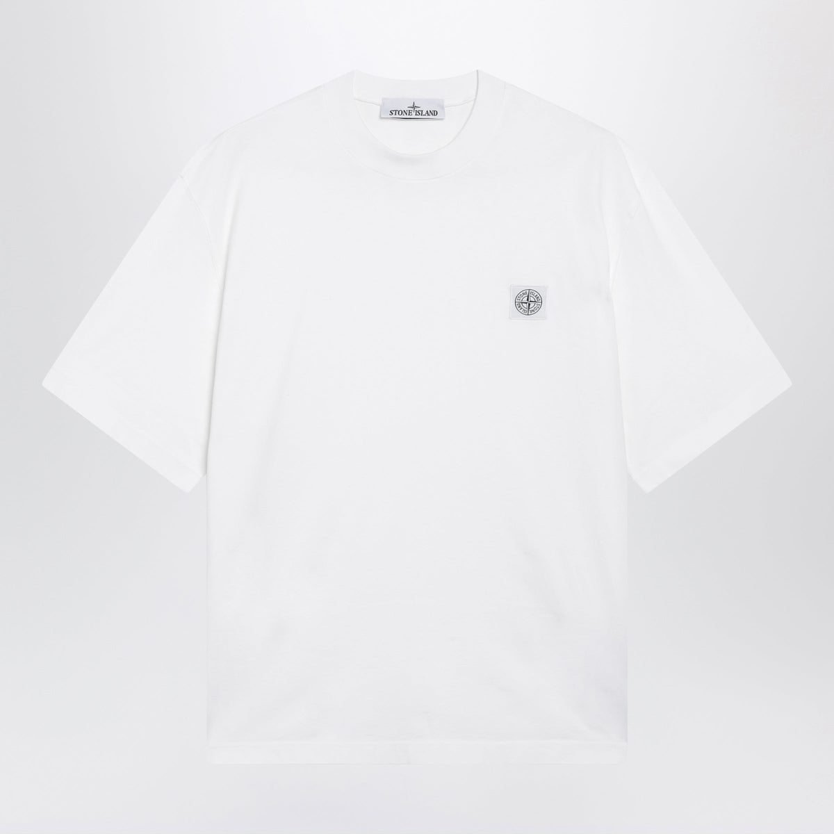 Stone Island White Short-Sleeved T-Shirt In Cotton Jersey Men STONE ISLAND