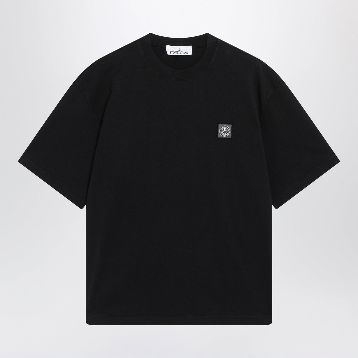 Stone Island Black Short-Sleeved T-Shirt In Cotton Jersey Men STONE ISLAND