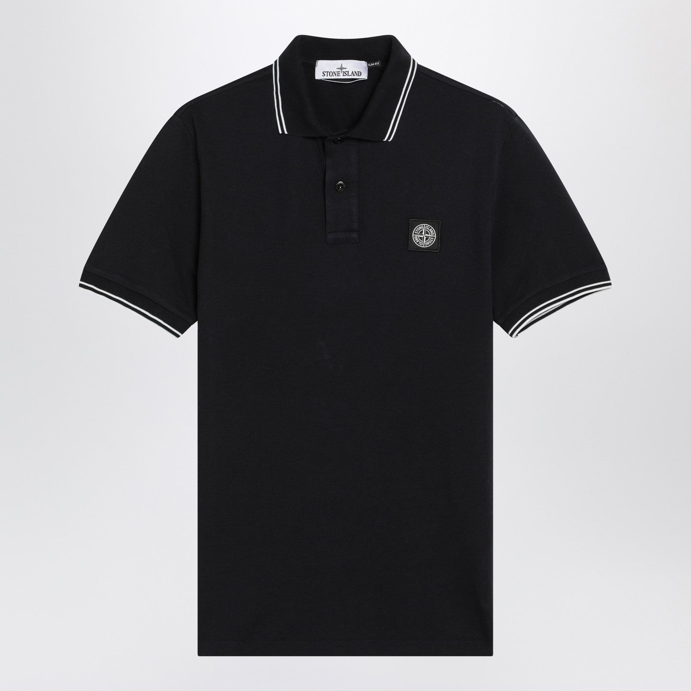 Stone Island Blue Polo Shirt With Compass Patch Men STONE ISLAND