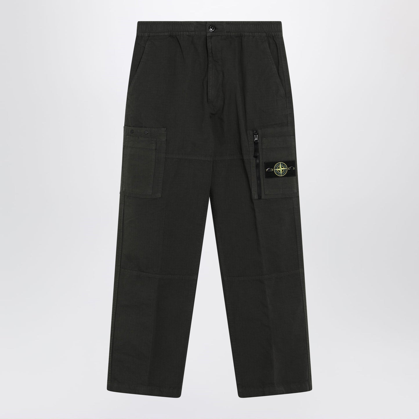 Stone Island Loose Cargo Trousers In Grey Cotton Ripstop Men STONE ISLAND