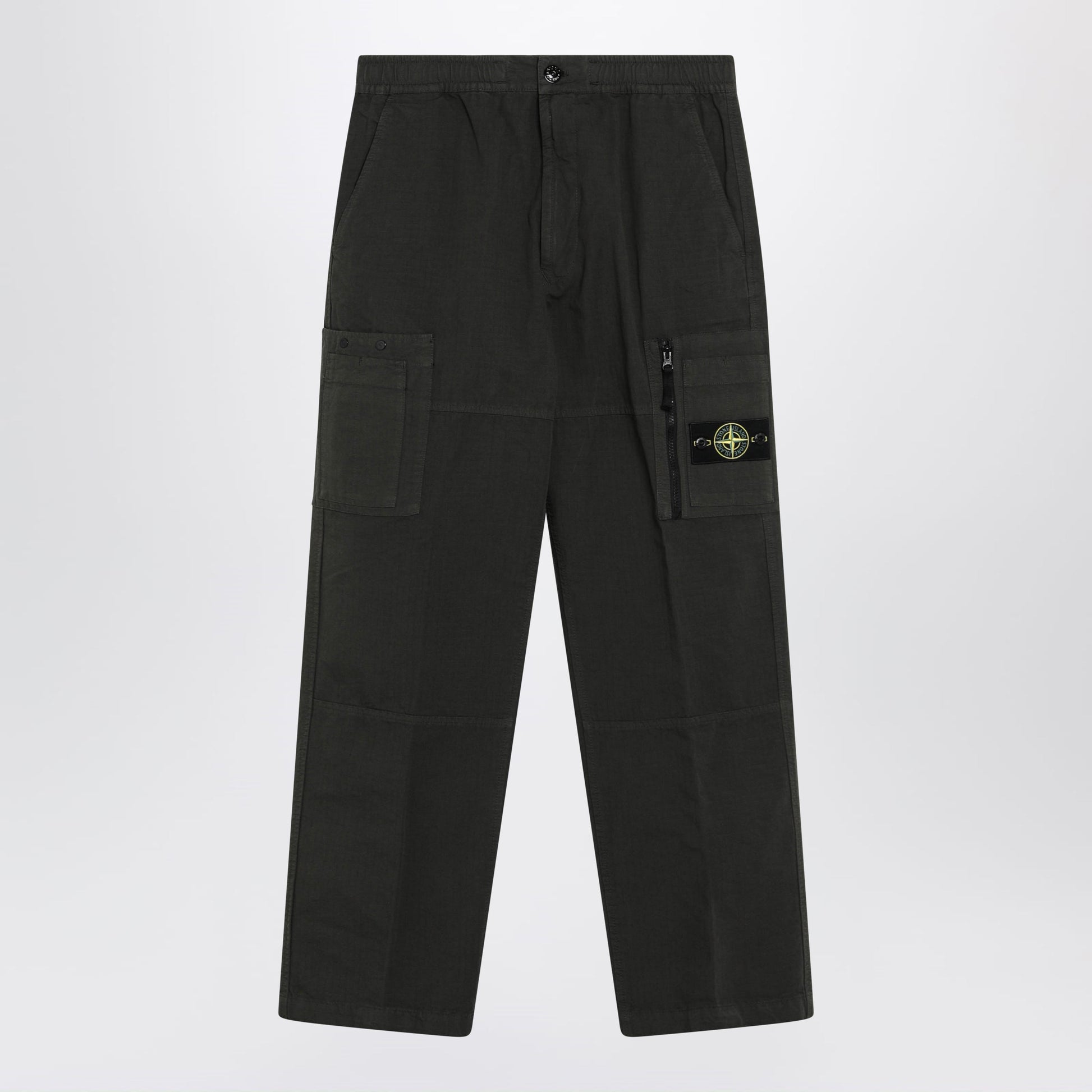 Stone Island Loose Cargo Trousers In Grey Cotton Ripstop Men STONE ISLAND
