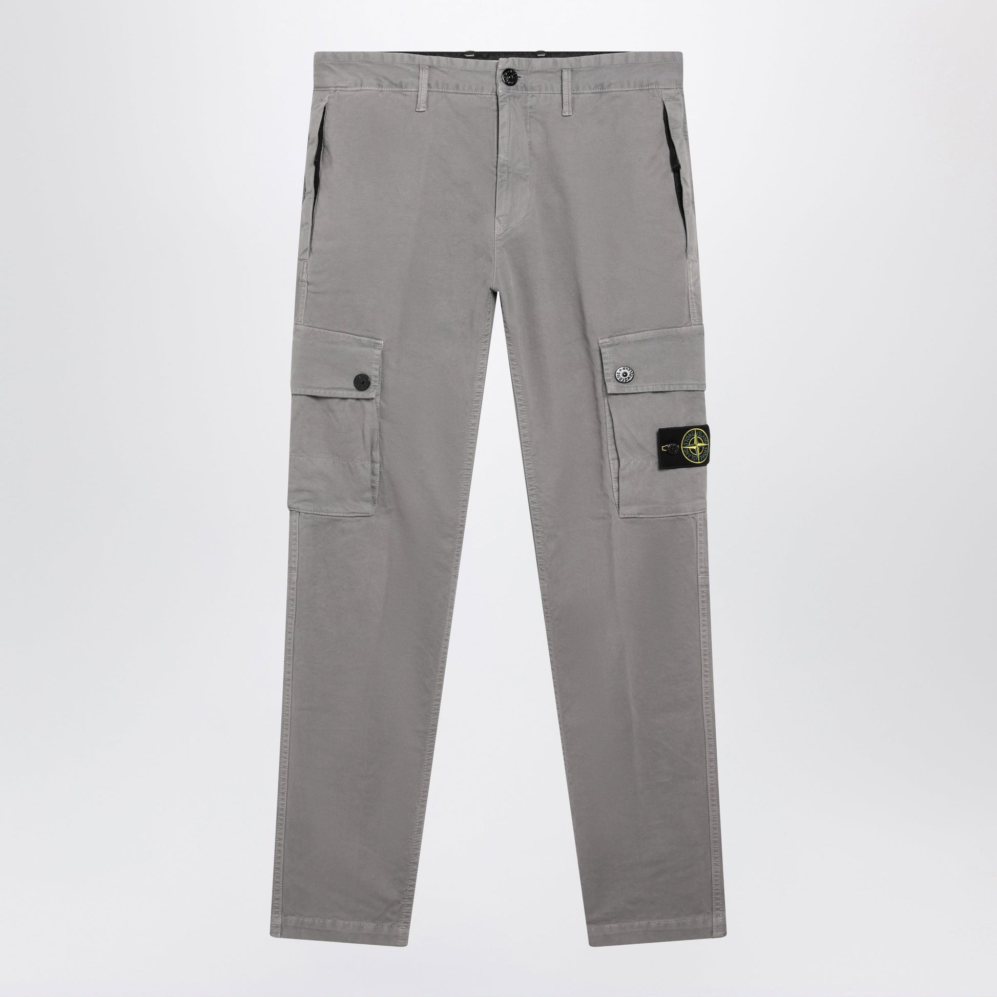 Stone Island Grey Cotton Cargo Trousers Men STONE ISLAND