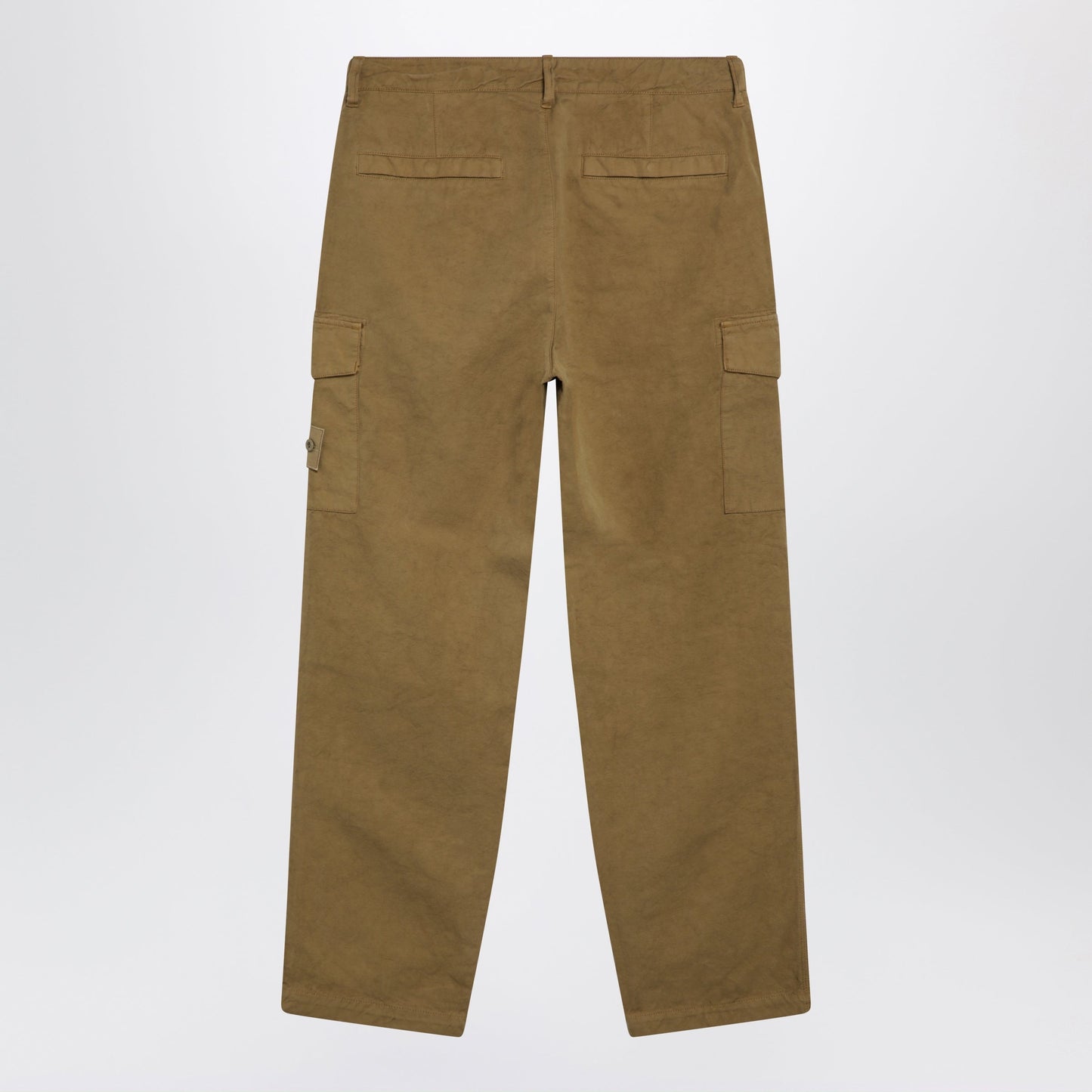 Stone Island Ghost Garment-Dyed Cotton And Linen Cargo Trousers Beige Men STONE ISLAND