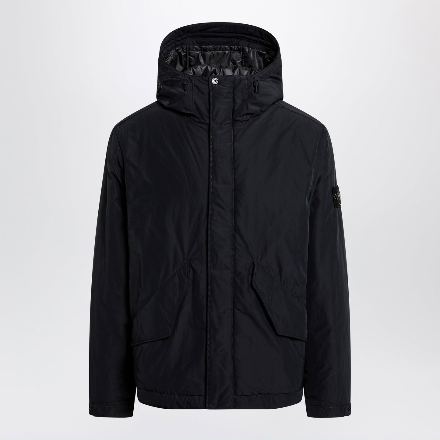 Stone Island Black Padded Zip-Up Jacket Men STONE ISLAND