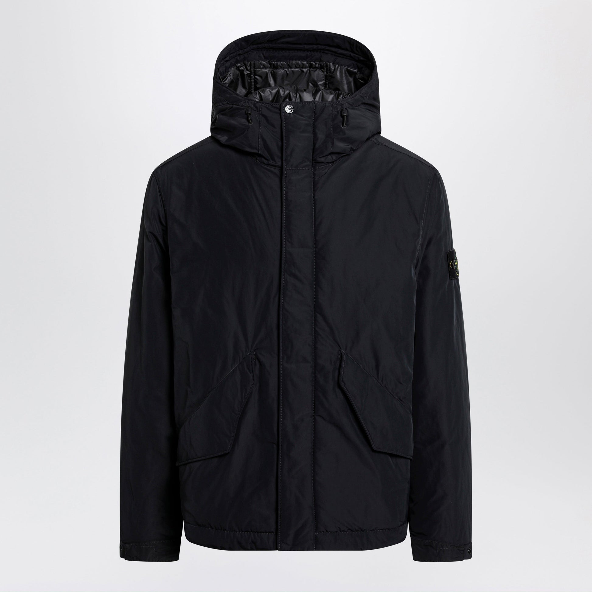Stone Island Black Padded Zip-Up Jacket Men STONE ISLAND