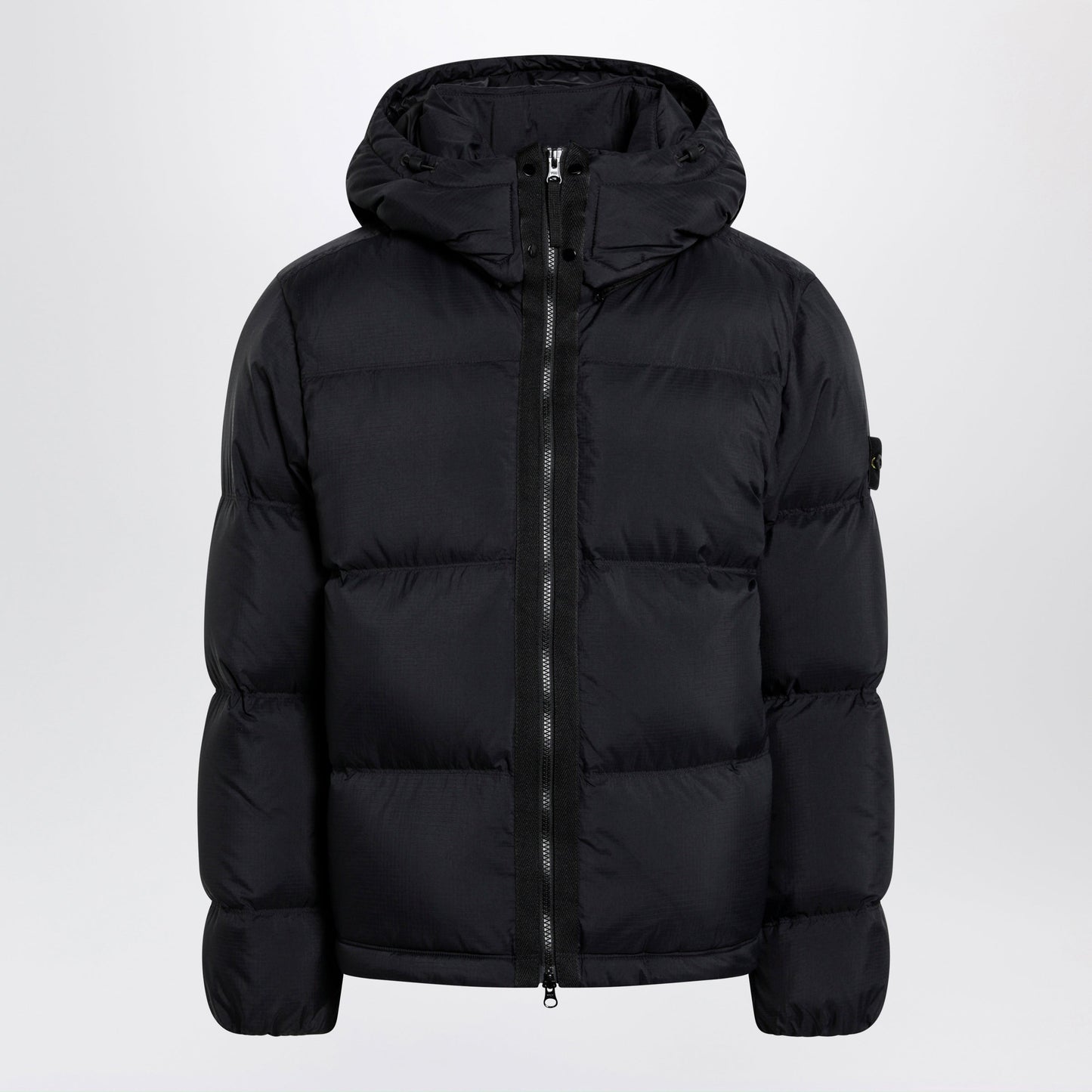 Stone Island Black Ripstop Nylon Zip-Up Down Jacket Men STONE ISLAND