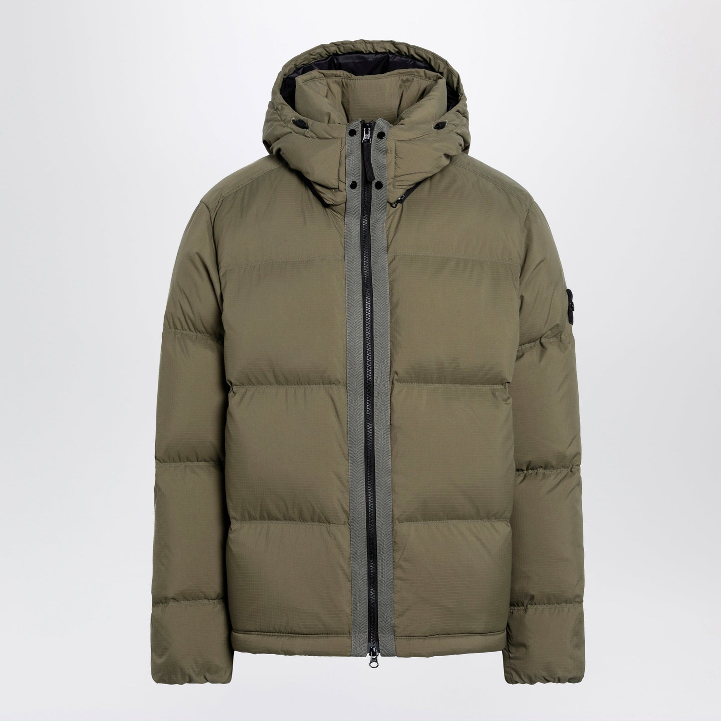 Stone Island Military Green Ripstop Nylon Zip-Up Down Jacket Men STONE ISLAND