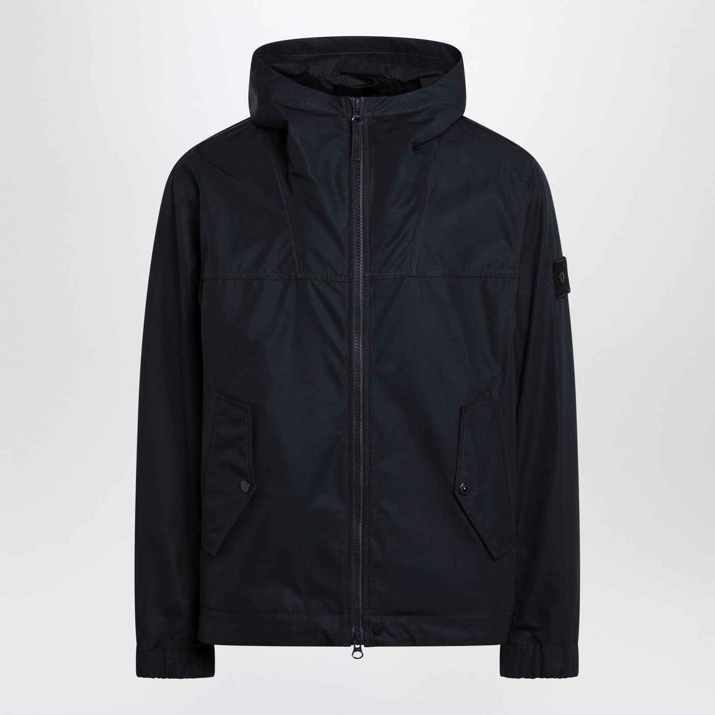 Stone Island Navy Blue Cotton Zip-Up Jacket Men STONE ISLAND