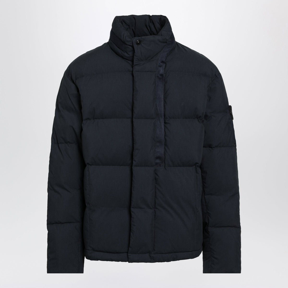 Stone Island Navy Blue Down Jacket In Cotton And Nylon Men STONE ISLAND