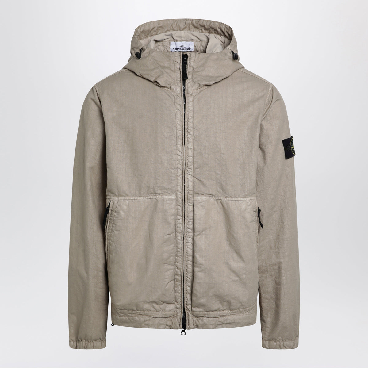Stone Island Beige Nylon Zip Jacket Men STONE ISLAND