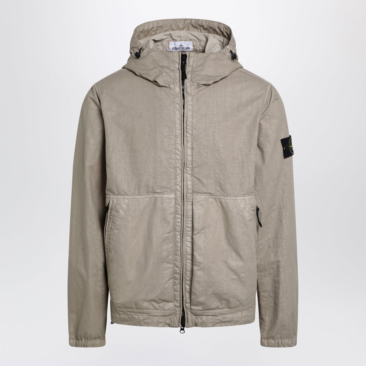 Stone Island Beige Nylon Zip Jacket Men STONE ISLAND