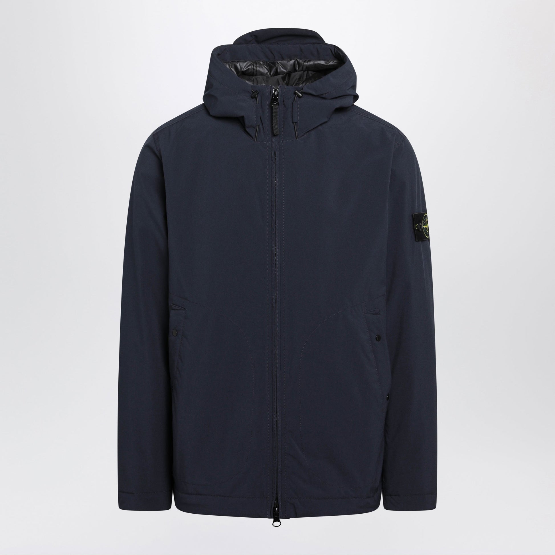 Stone Island Navy Blue Hooded Jacket Men STONE ISLAND