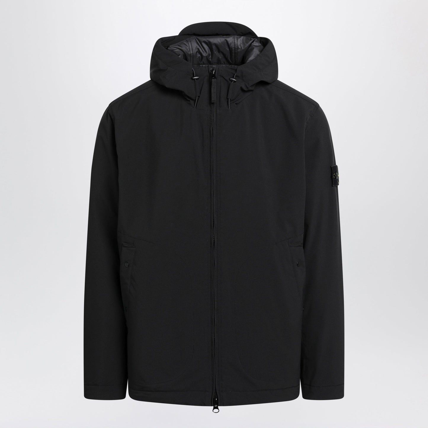Stone Island Black Hooded Jacket In Technical Fabric Men STONE ISLAND