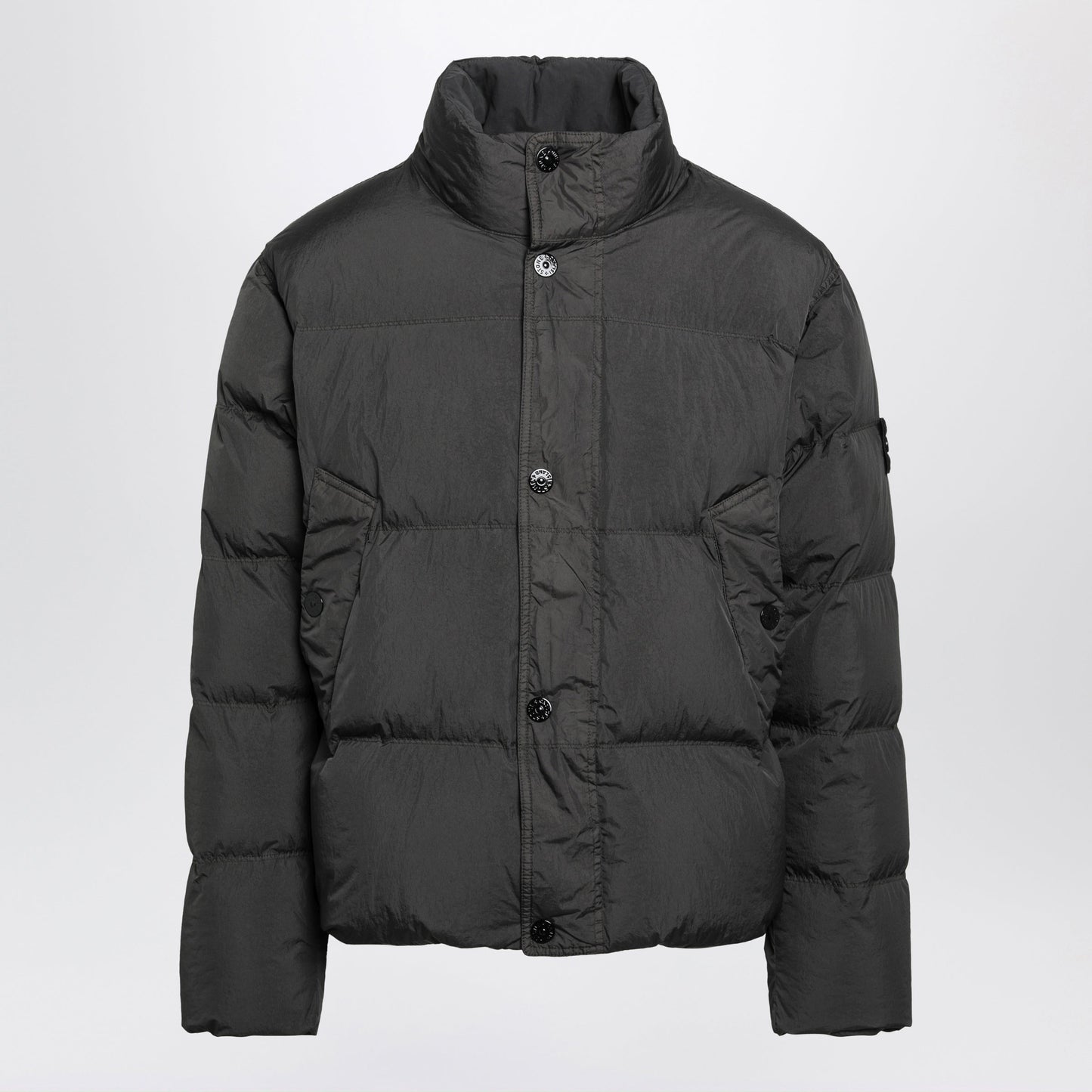Stone Island Quilted Compass Lead Grey Polyamide Jacket Men STONE ISLAND
