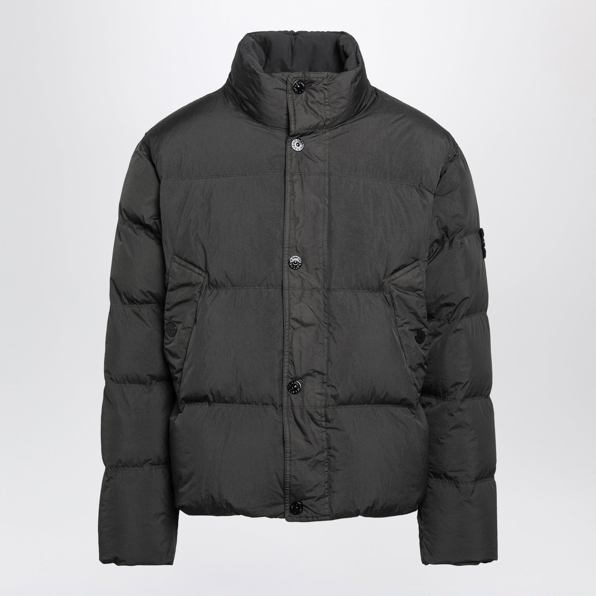 Stone Island Quilted Compass Lead Grey Polyamide Jacket Men STONE ISLAND