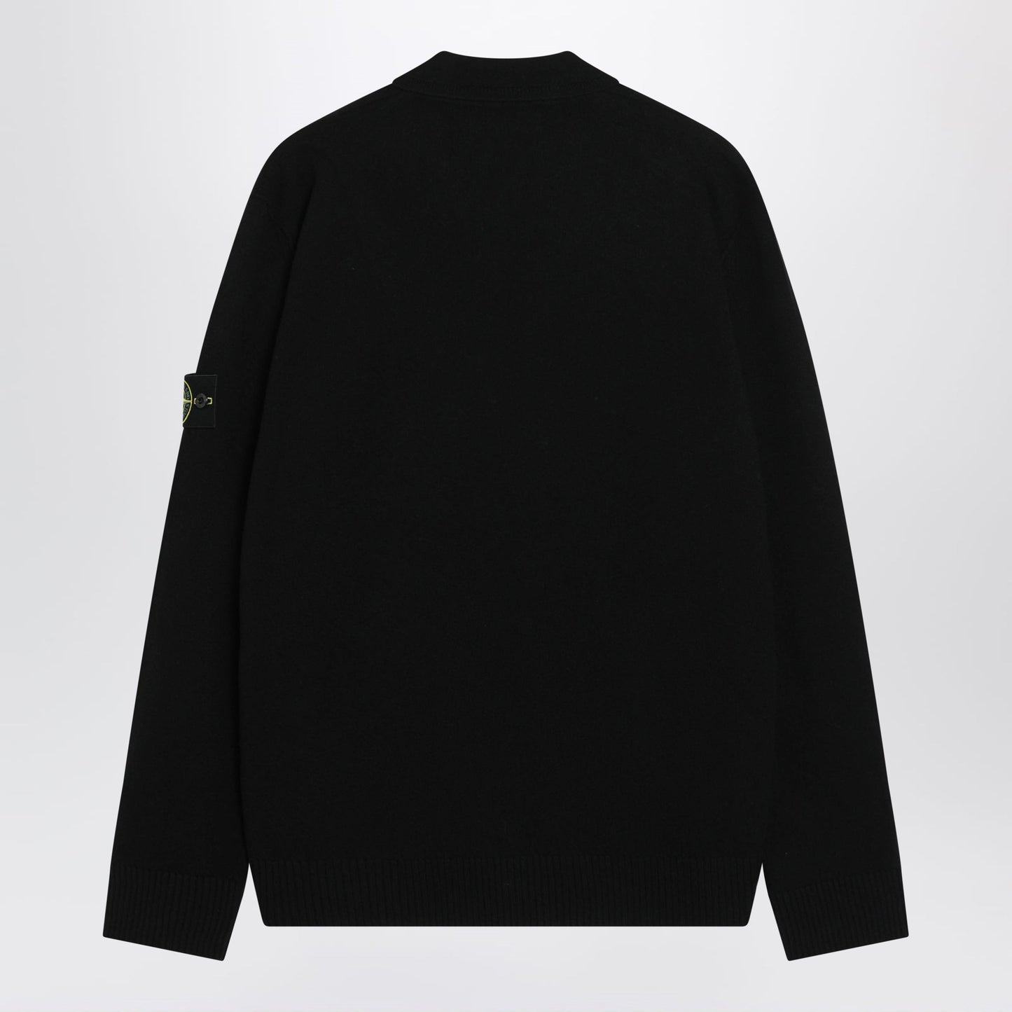 Stone Island Black Wool Polo Sweater Men STONE ISLAND