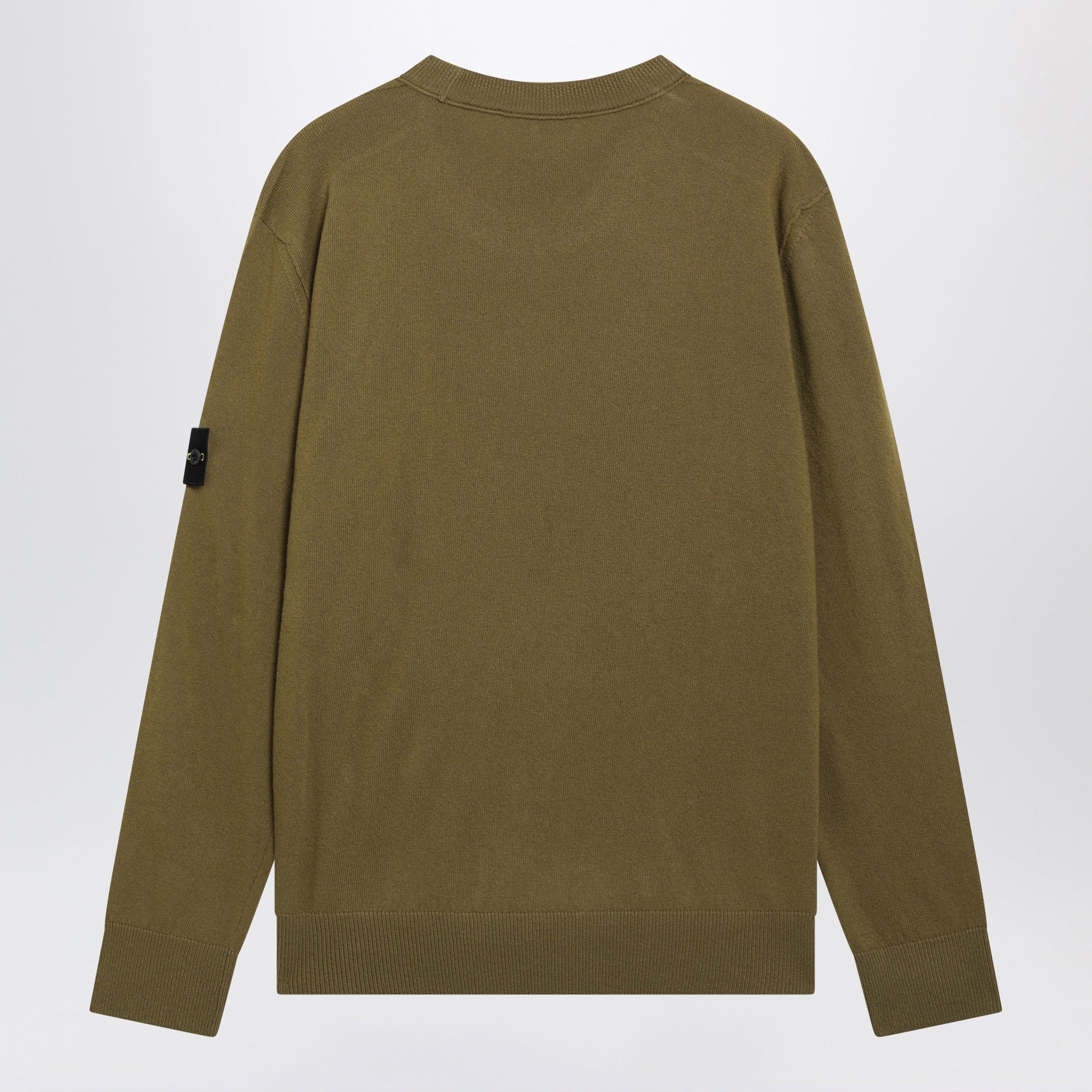 Stone Island Cactus-Colored Crewneck Sweater In Wool Men STONE ISLAND