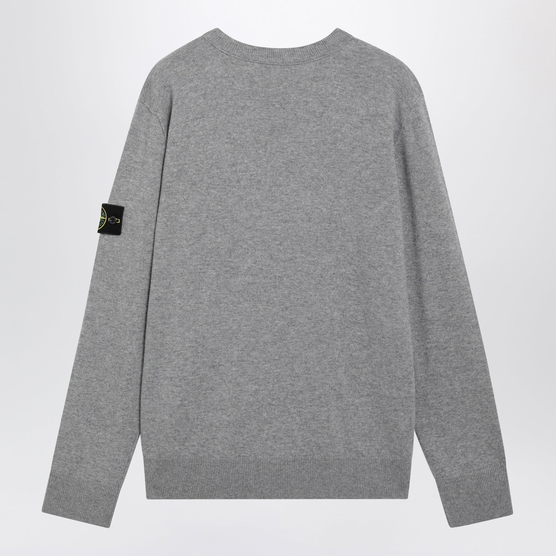 Stone Island Grey Melange Crewneck Sweater In Wool Men STONE ISLAND