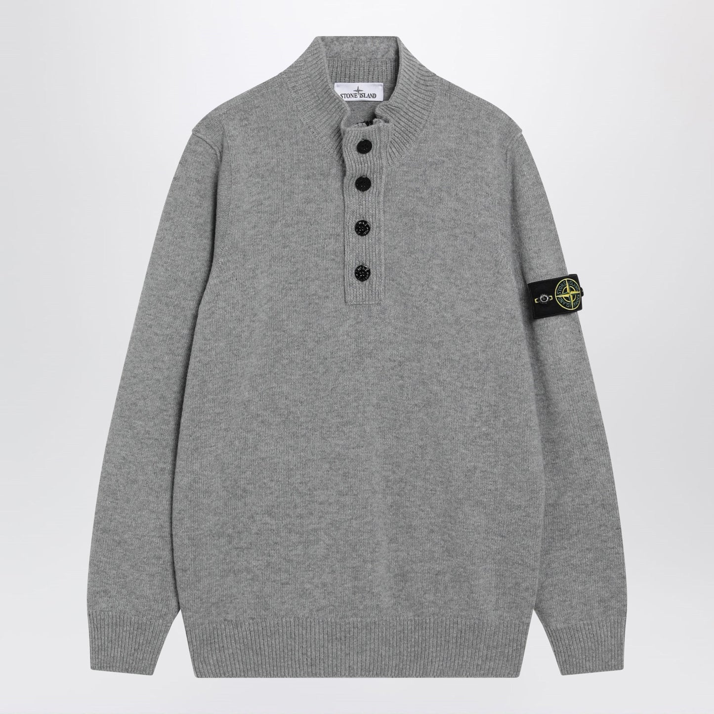 Stone Island Grey Melange Wool Blend Sweater Men STONE ISLAND