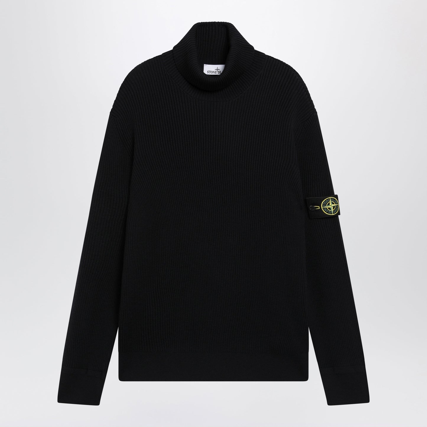 Stone Island Navy Blue Ribbed Turtleneck Sweater Men STONE ISLAND
