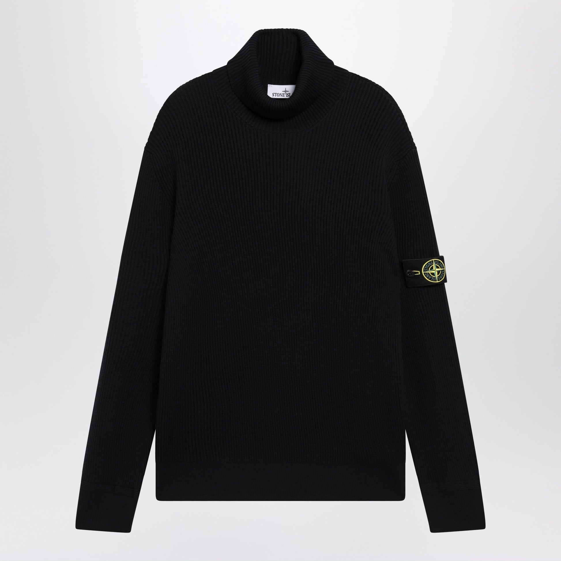 Stone Island Navy Blue Ribbed Turtleneck Sweater Men STONE ISLAND