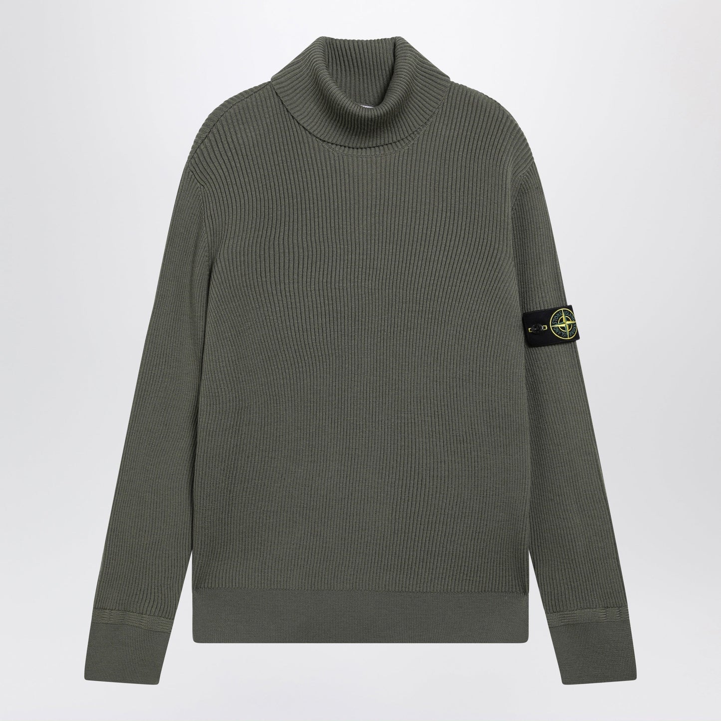 Stone Island Military Green Ribbed Turtleneck Sweater Men STONE ISLAND
