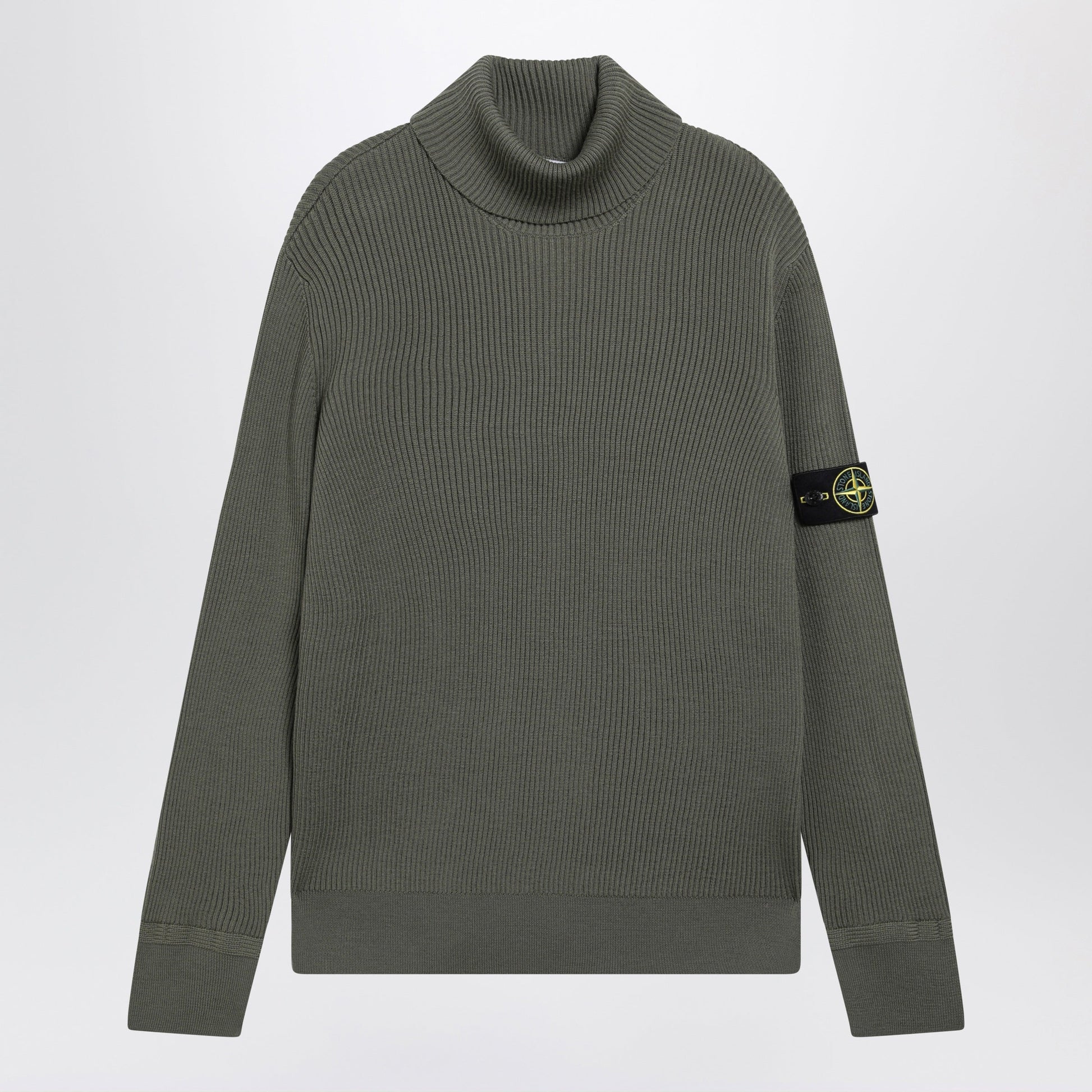 Stone Island Military Green Ribbed Turtleneck Sweater Men STONE ISLAND