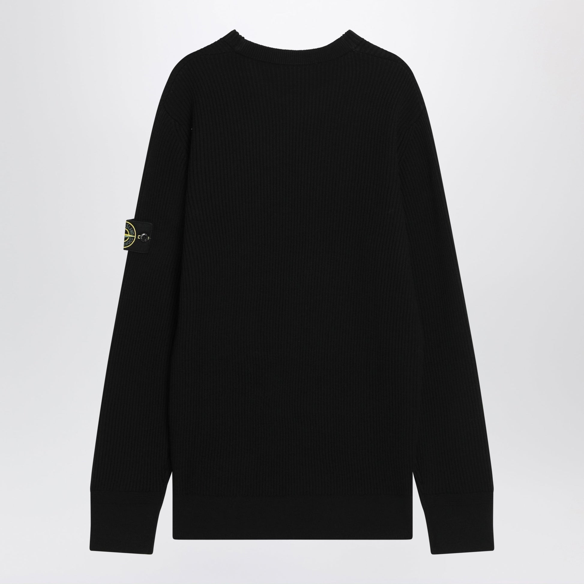 Stone Island Black Ribbed Crew-Neck Sweater Men STONE ISLAND