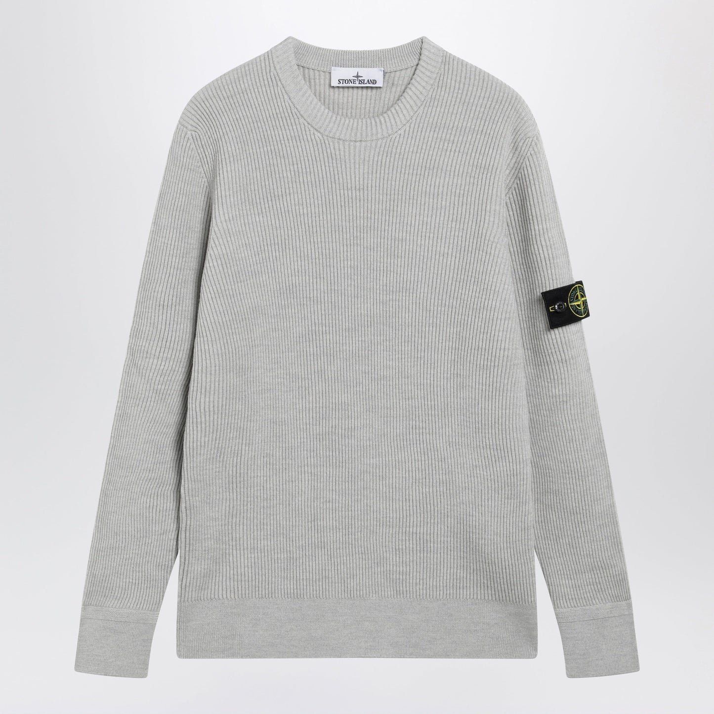 Stone Island Sand Ribbed Crew-Neck Sweater Men STONE ISLAND