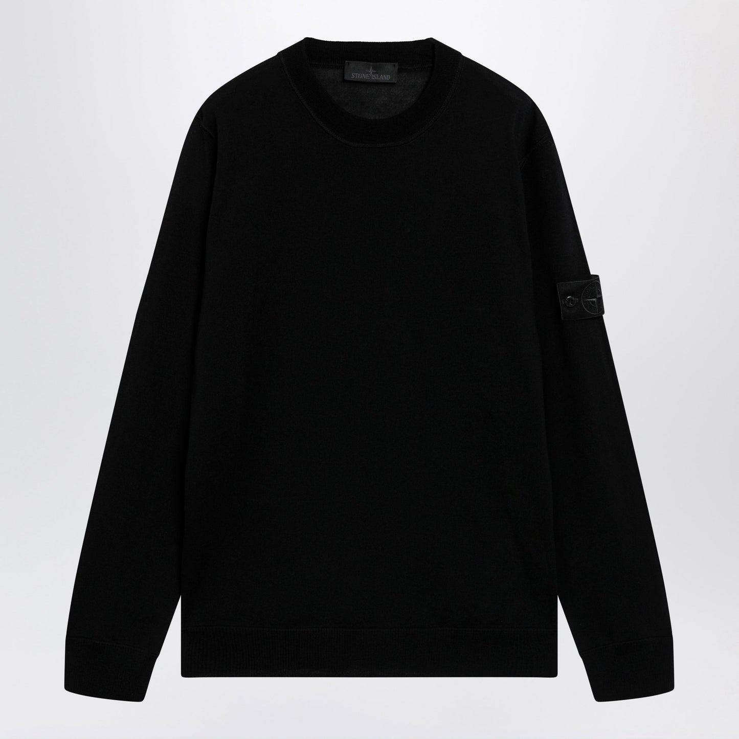 Stone Island Black Wool Crew-Neck Sweater Men STONE ISLAND