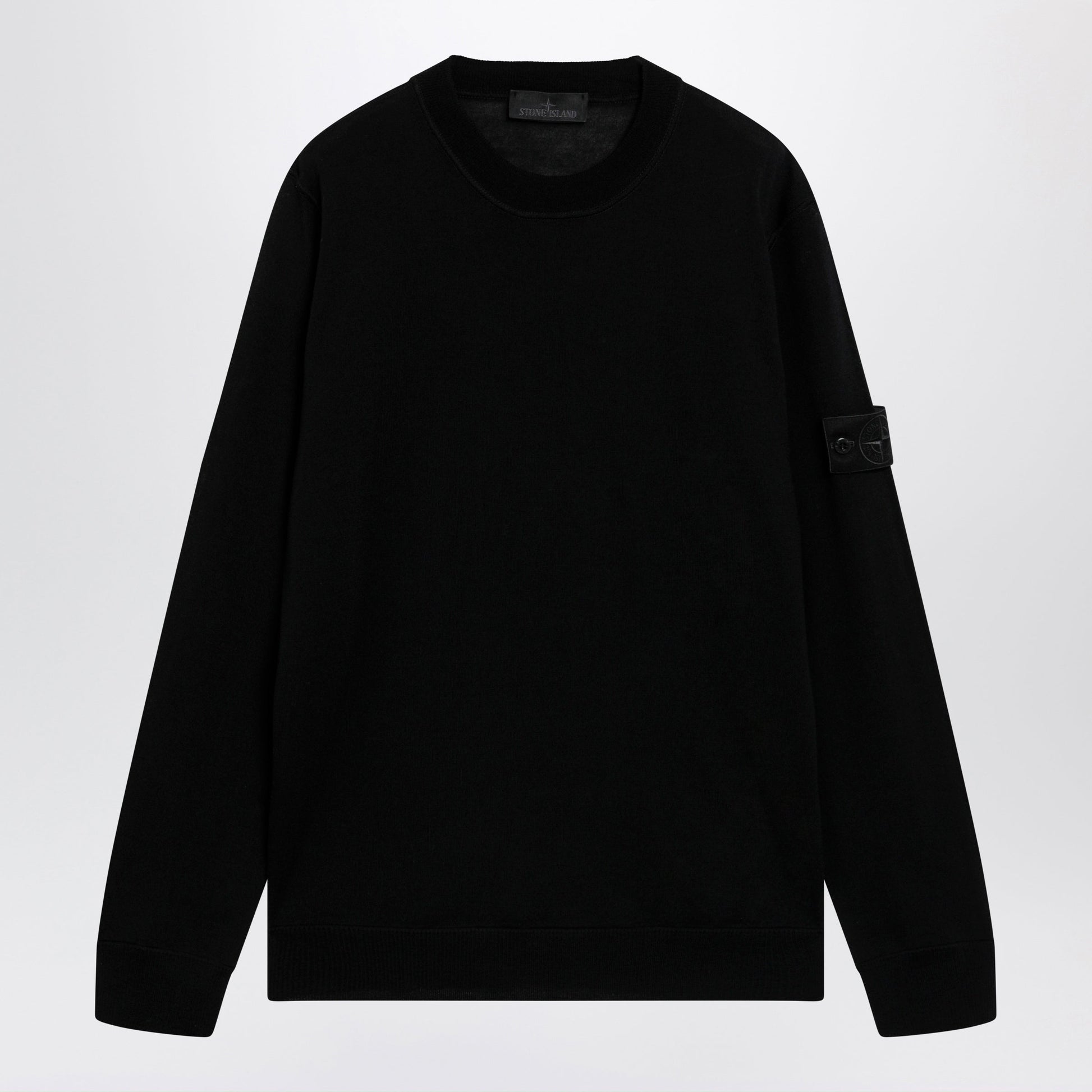 Stone Island Black Wool Crew-Neck Sweater Men STONE ISLAND