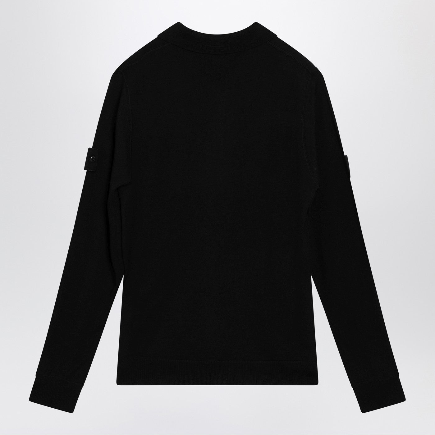 Stone Island Black Wool Polo Sweater Men STONE ISLAND