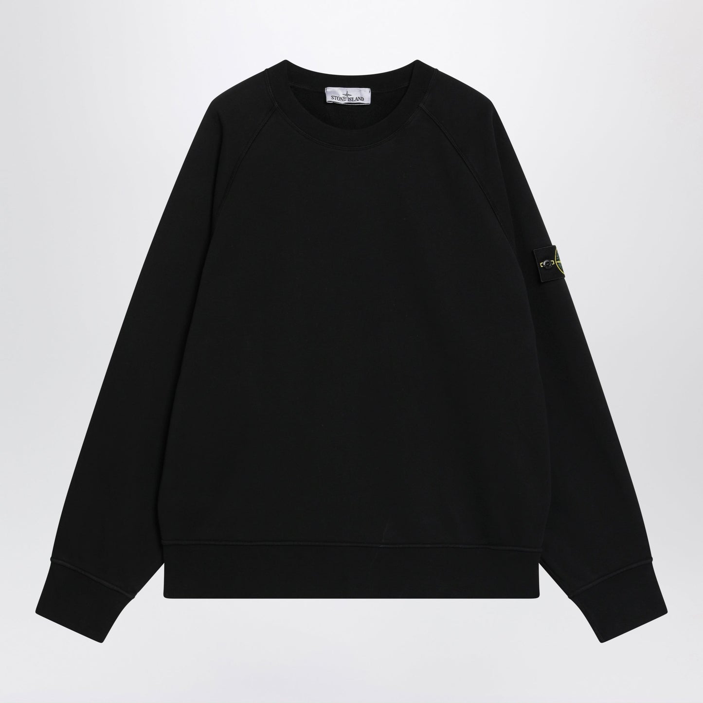 Stone Island Black Crewneck Sweatshirt In Organic Cotton Men STONE ISLAND
