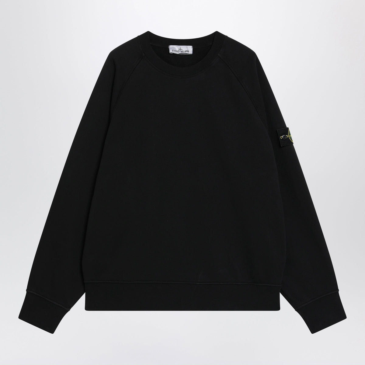 Stone Island Black Crewneck Sweatshirt In Organic Cotton Men STONE ISLAND