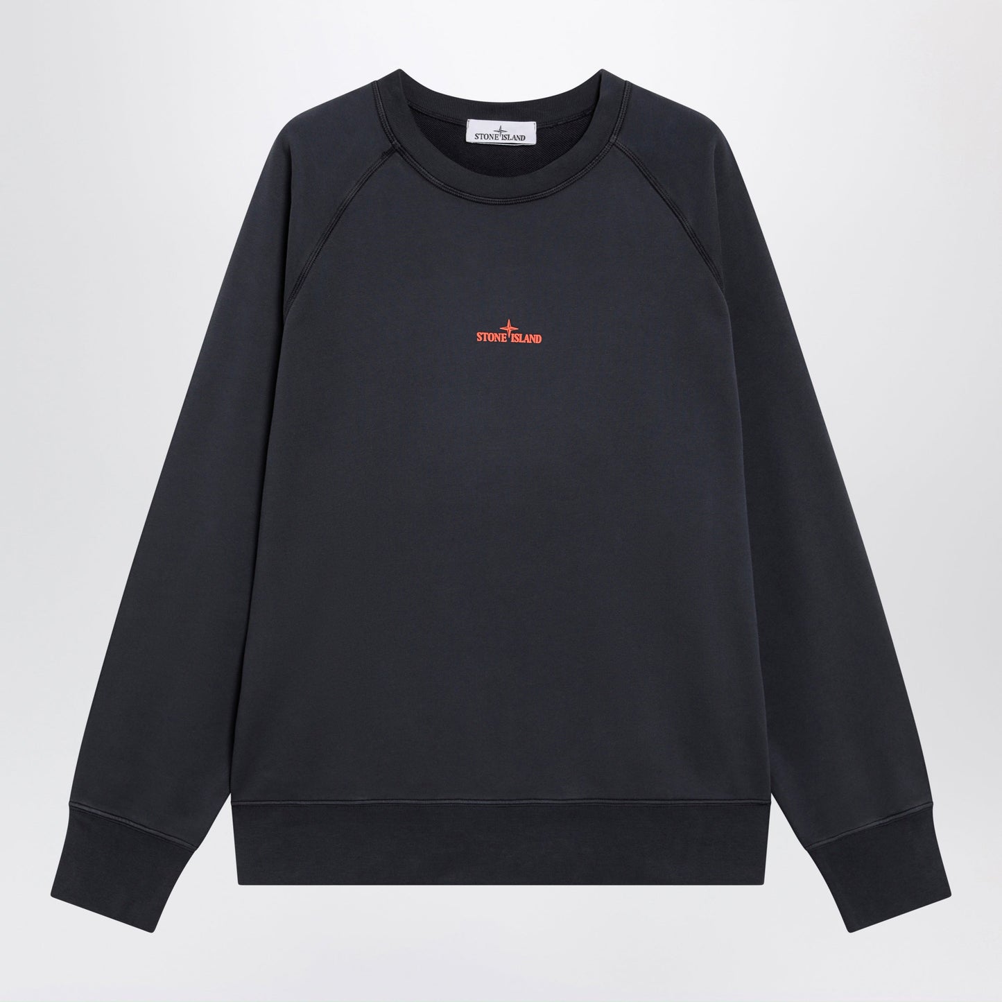 Stone Island Navy Blue Cotton Sweatshirt With Logo Prints Men STONE ISLAND