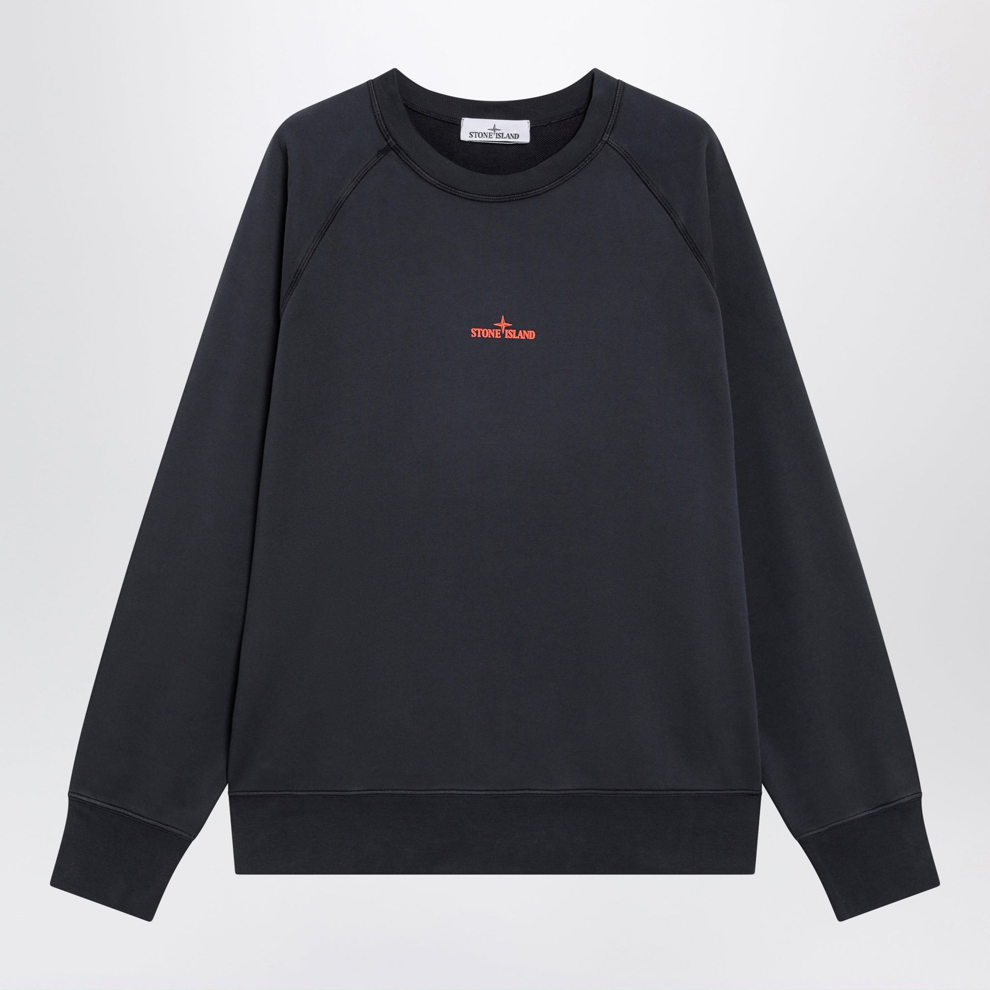 Stone Island Navy Blue Cotton Sweatshirt With Logo Prints Men STONE ISLAND