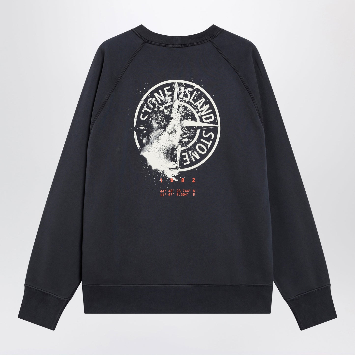 Stone Island Navy Blue Cotton Sweatshirt With Logo Prints Men STONE ISLAND