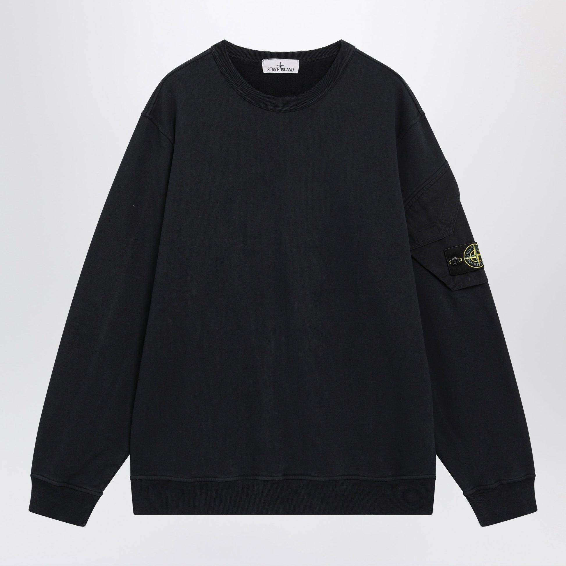Stone Island Navy Blue Cotton Crewneck Sweatshirt Men STONE ISLAND
